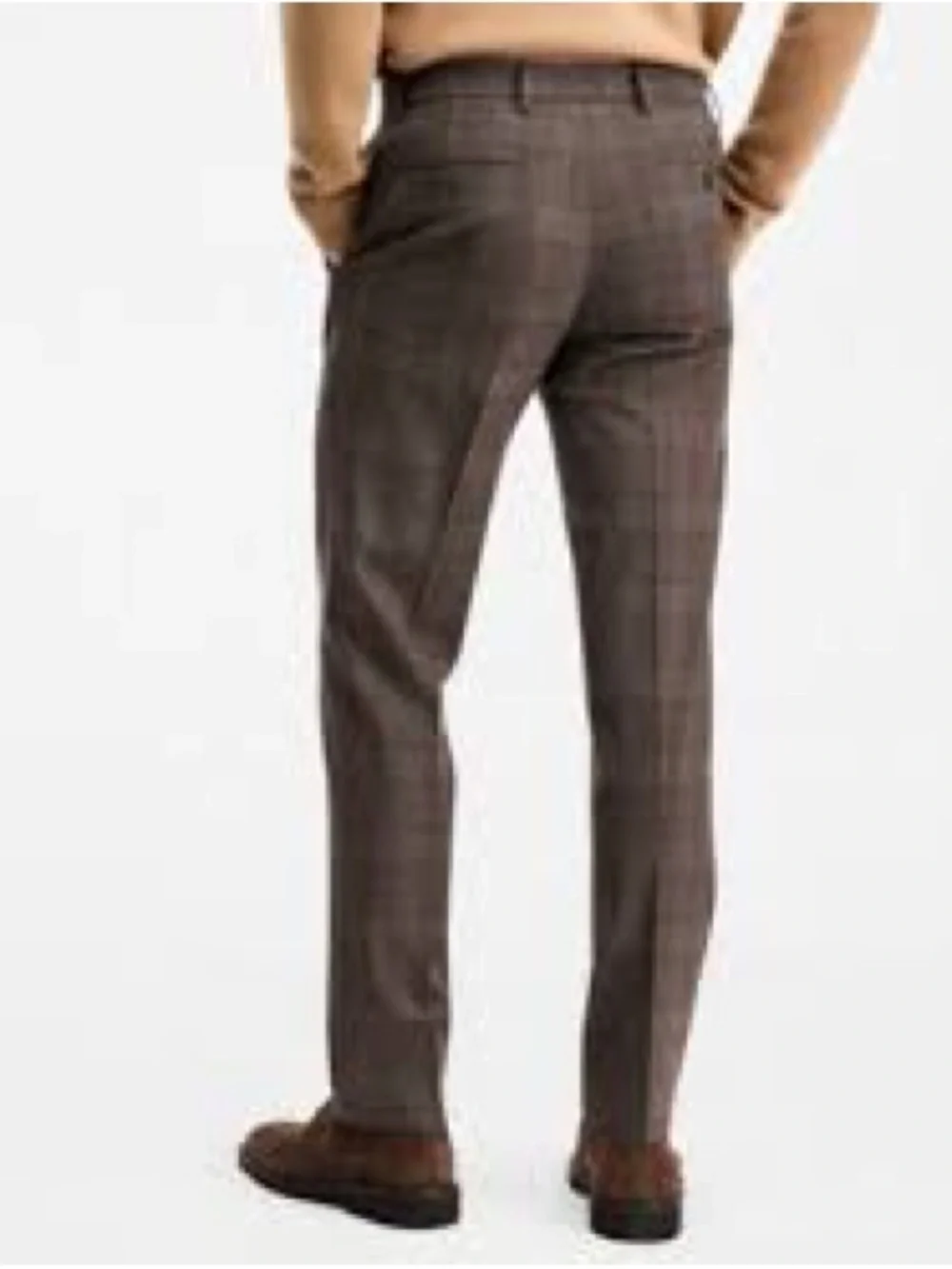 Express Men's Brown Plaid Dress Pants
